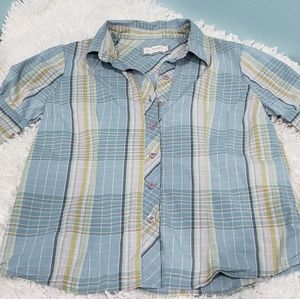 Fossil Button Up Plaid Shirt